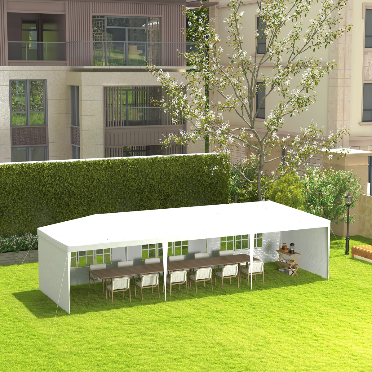 9m x 3m Outdoor Garden Gazebo Wedding Party Tent Canopy Marquee White