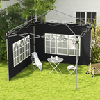 Outsunny Gazebo Side Panels for 3x3(m) or 3x4m Pop Up Gazebo, 2 Pack, Black