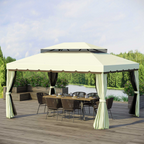 3m x 4m Vented Roof Aluminium Frame Gazebo Cream White