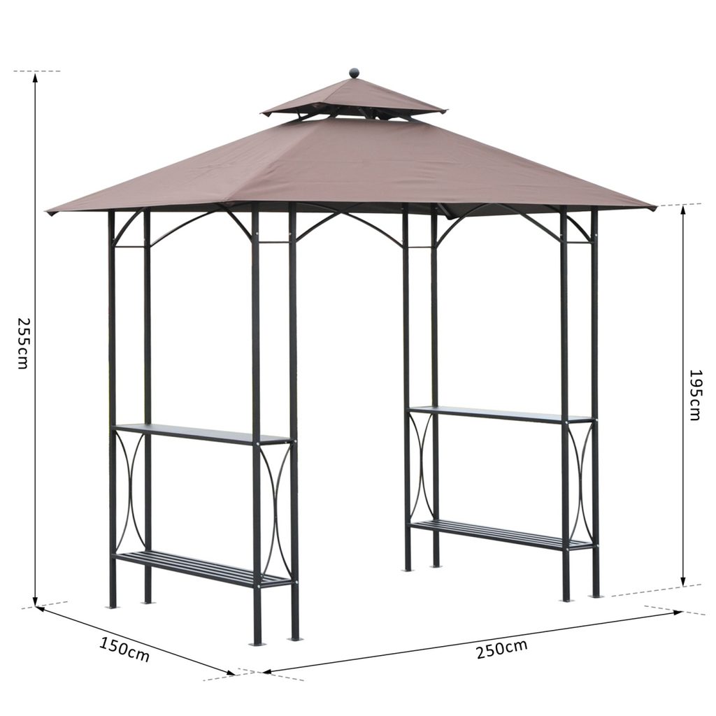 2.5x1.5m BBQ Tent Canopy Patio Outdoor Awning Gazebo Party Sun Shelter