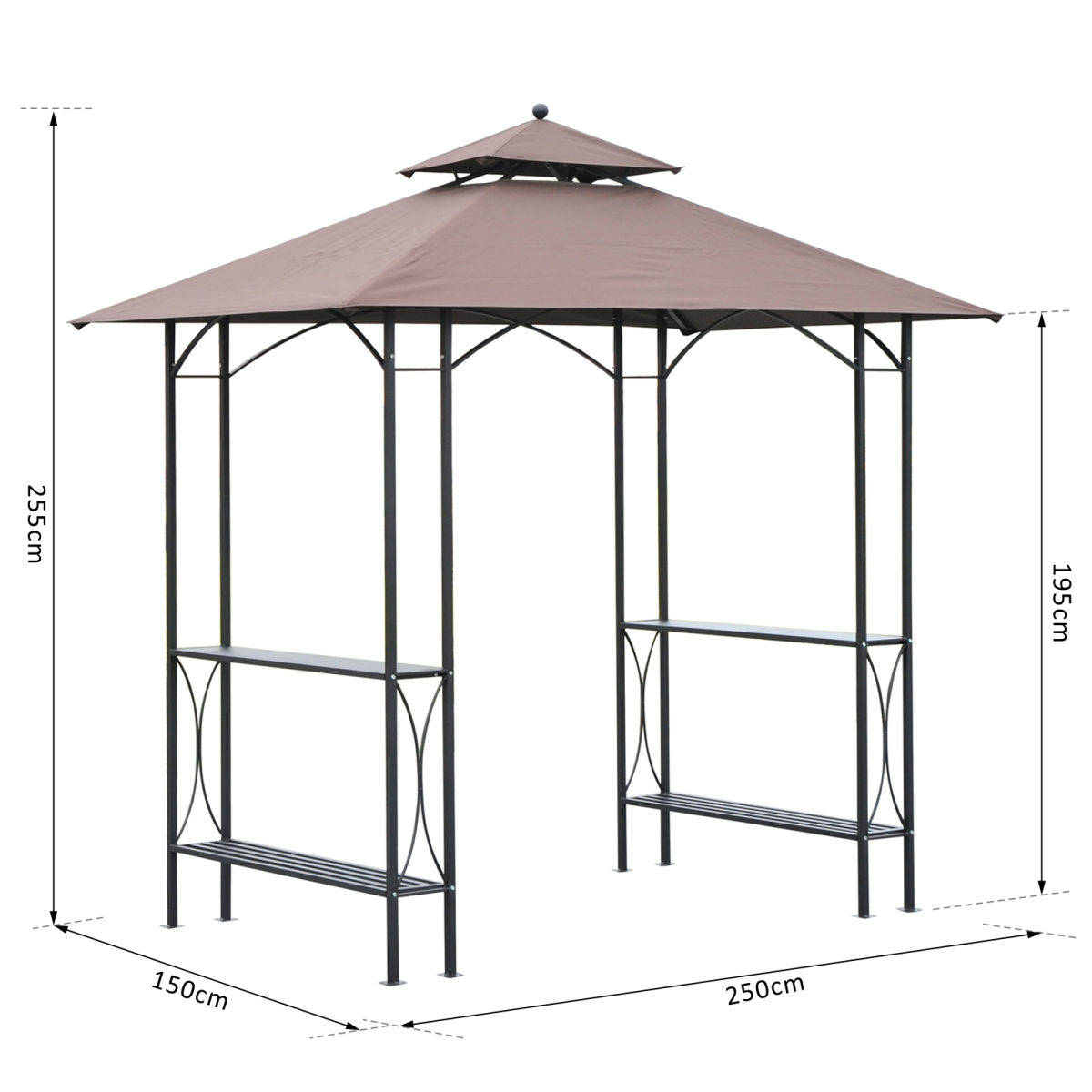 2.5x1.5m BBQ Tent Canopy Patio Outdoor Awning Gazebo Party Sun Shelter