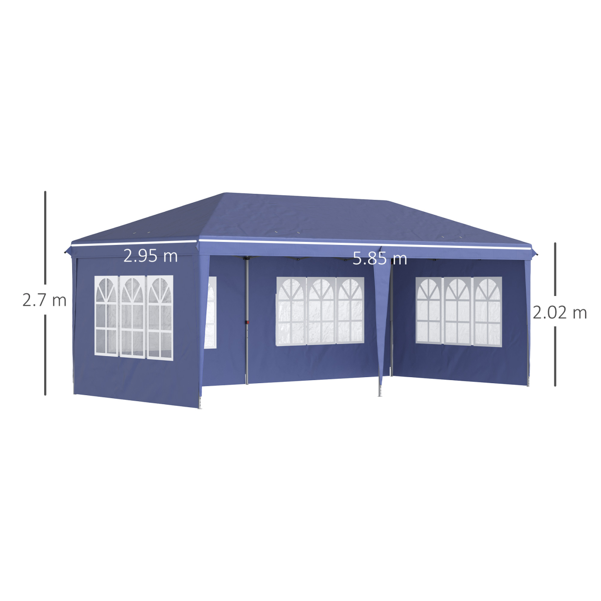 3 x 6m Heavy Duty Gazebo Marquee Party Tent with Storage Bag Blue