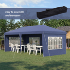 3 x 6m Heavy Duty Gazebo Marquee Party Tent with Storage Bag Blue