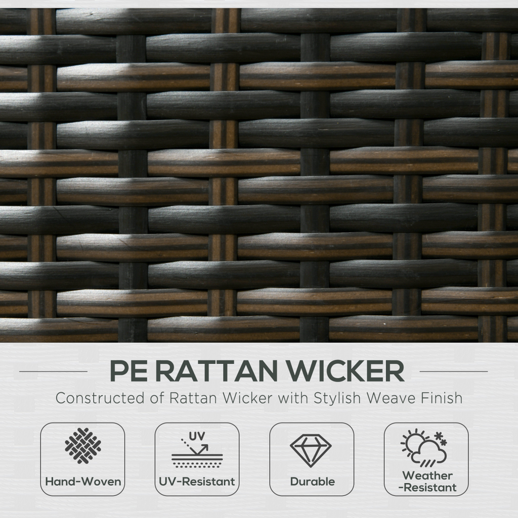 Outsunny 8 Pieces Patio Rattan Sofa Set Garden Furniture Set for Outdoor Brown