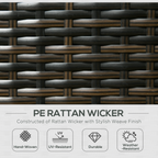 Outsunny 8 Pieces Patio Rattan Sofa Set Garden Furniture Set for Outdoor Brown