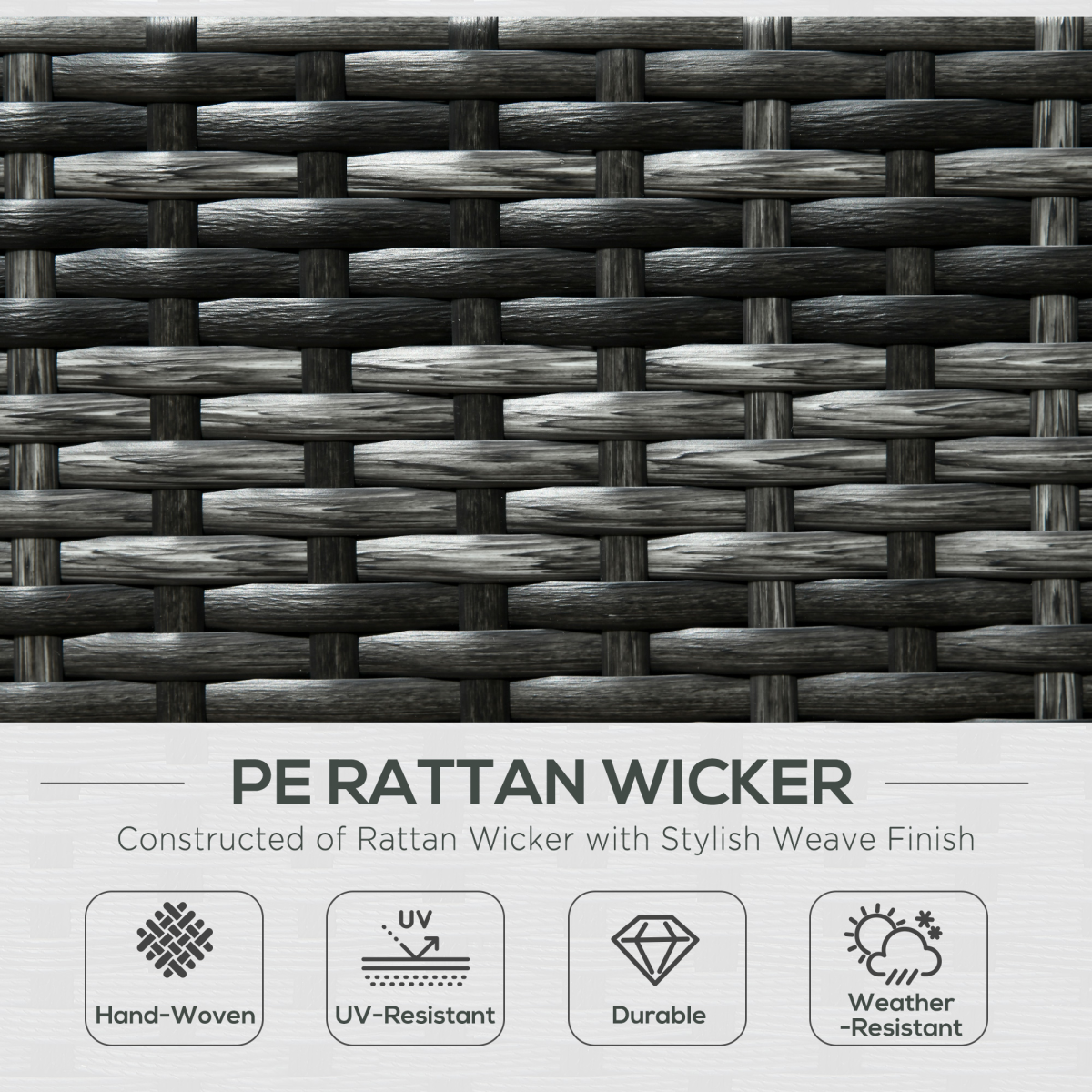 Outsunny 8 Pieces Patio Rattan Sofa Set Garden Furniture Set for Outdoor Grey