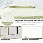 3m x 4m Vented Roof Aluminium Frame Gazebo Cream White