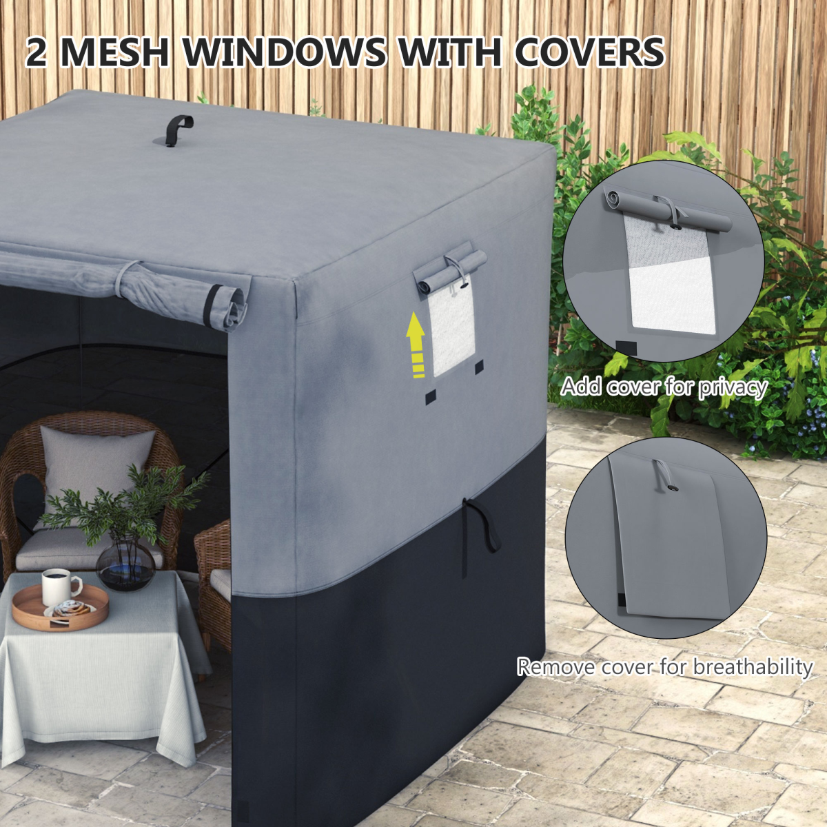 Outsunny 2 x 2m Pop Up Gazebo with Sides Easy up Party Tent with Carry Bag Black