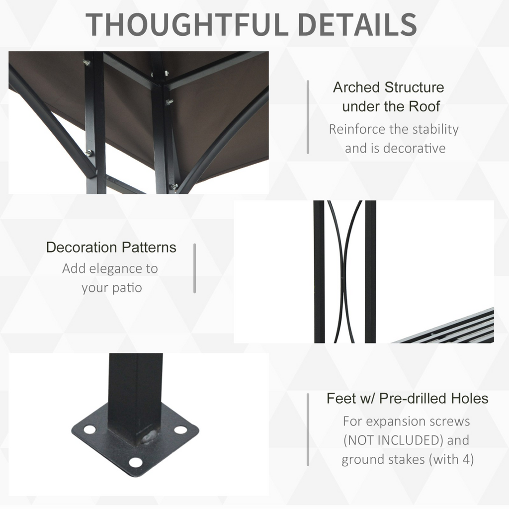 2.5x1.5m BBQ Tent Canopy Patio Outdoor Awning Gazebo Party Sun Shelter