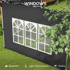 Outsunny Gazebo Side Panels for 3x3(m) or 3x4m Pop Up Gazebo, 2 Pack, Black