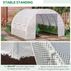 3 x 3 x 2 m Polytunnel Greenhouse Pollytunnel Tent w/ Steel Frame White