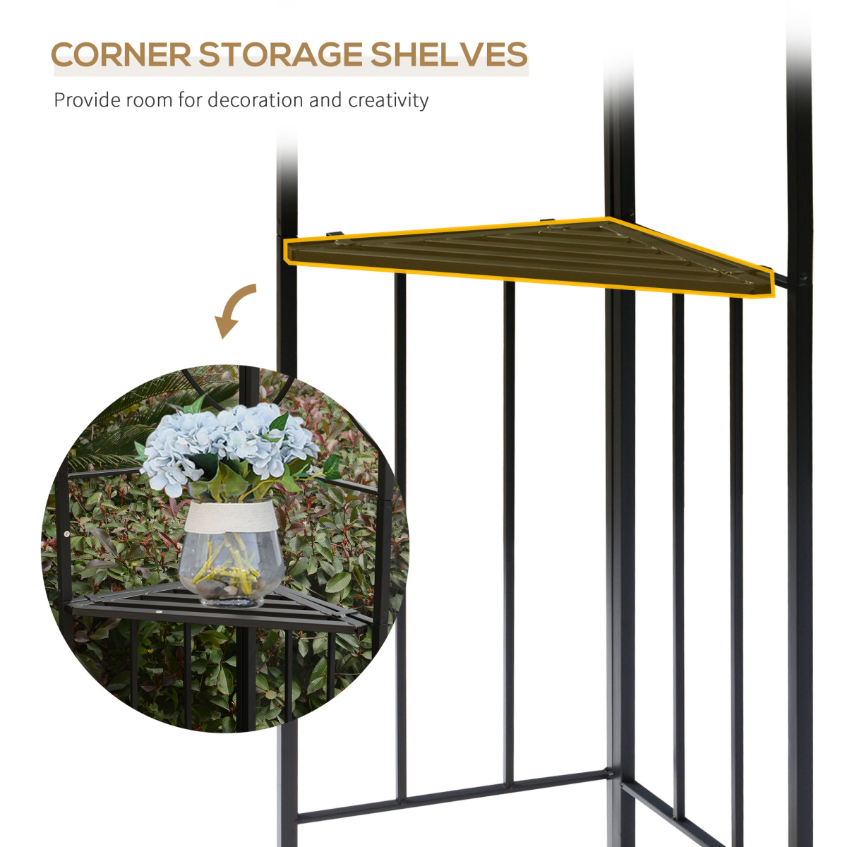 Outsunny 3x3m Outdoor Gazebo Tent W/Netting, 2-tier Roof