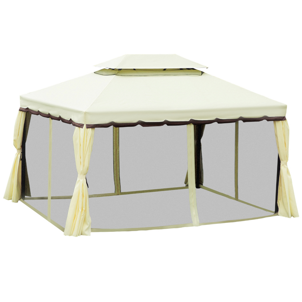 3m x 4m Vented Roof Aluminium Frame Gazebo Cream White