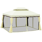 3m x 4m Vented Roof Aluminium Frame Gazebo Cream White