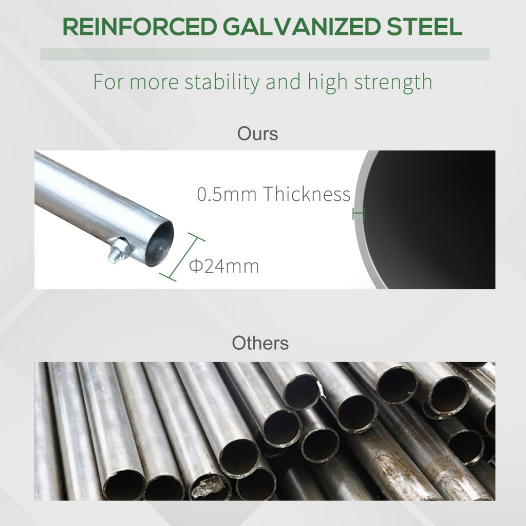 6 x 3M Reinforced Walk-in Polytunnel Garden Greenhouse Steel Frame