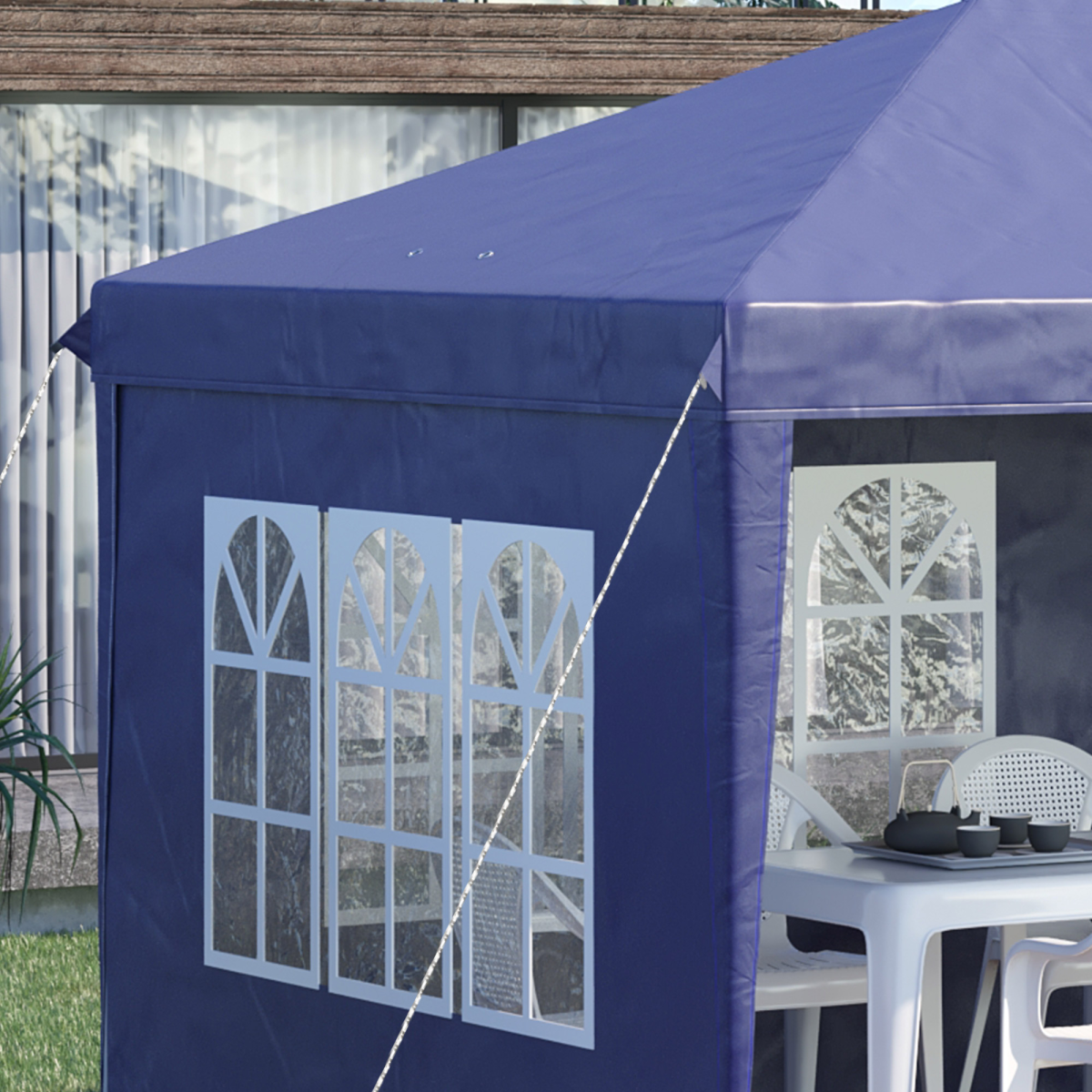 3 x 6m Heavy Duty Gazebo Marquee Party Tent with Storage Bag Blue