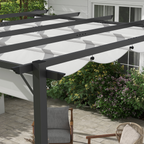 Outsunny 3x3(m) Pergola Gazebo Sun Shade Shelter Aluminium Garden Canopy, Grey
