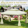 3m x 4m Vented Roof Aluminium Frame Gazebo Cream White