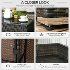 Outsunny 8 Pieces Patio Rattan Sofa Set Garden Furniture Set for Outdoor Brown