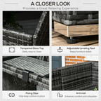 Outsunny 8 Pieces Patio Rattan Sofa Set Garden Furniture Set for Outdoor Grey