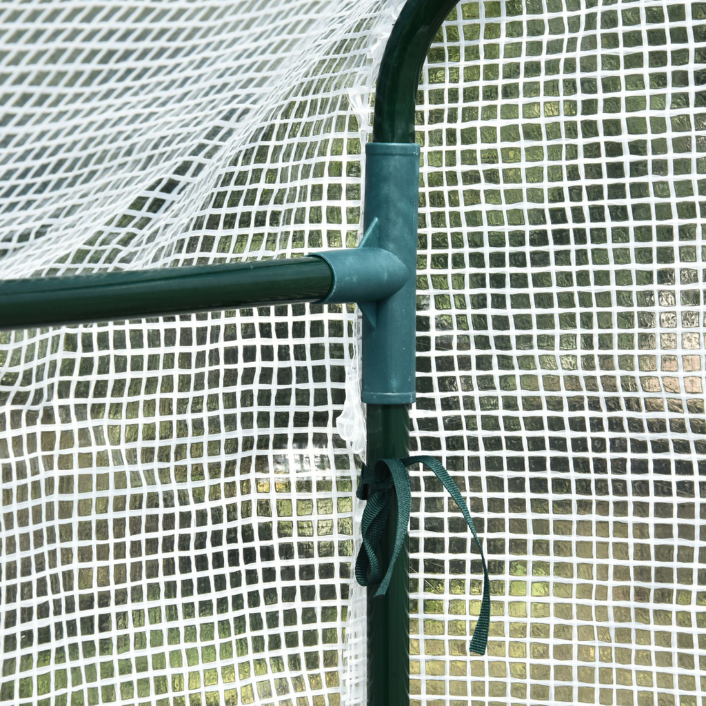 Walk in Garden Greenhouse with Shelves Steeple 186Lx120Wx190Hcm White