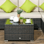 Outsunny 8 Pieces Patio Rattan Sofa Set Garden Furniture Set for Outdoor Brown