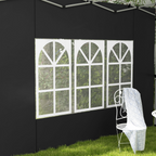 Outsunny Gazebo Side Panels for 3x3(m) or 3x4m Pop Up Gazebo, 2 Pack, Black
