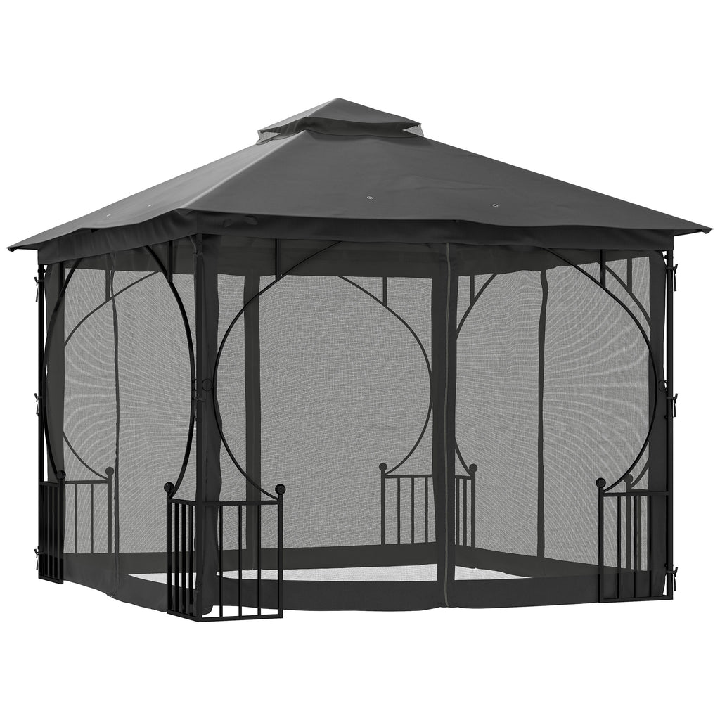 Outsunny Gazebo Party Tent Canopy Sun Shade for Patio Garden 3x3(m)