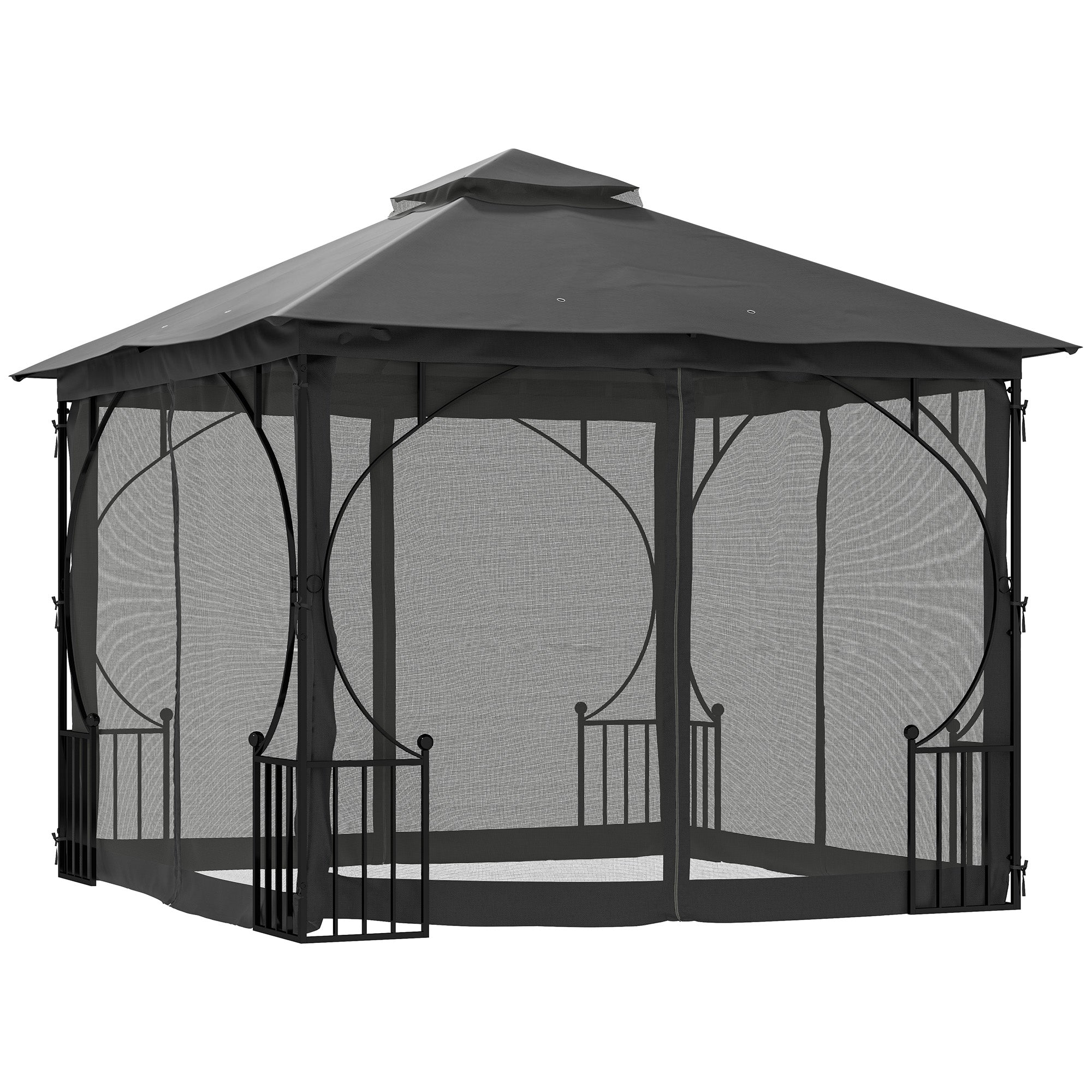 Outsunny Gazebo Party Tent Canopy Sun Shade for Patio Garden 3x3(m)