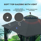 Outsunny Gazebo Party Tent Canopy Sun Shade for Patio Garden 3x3(m)