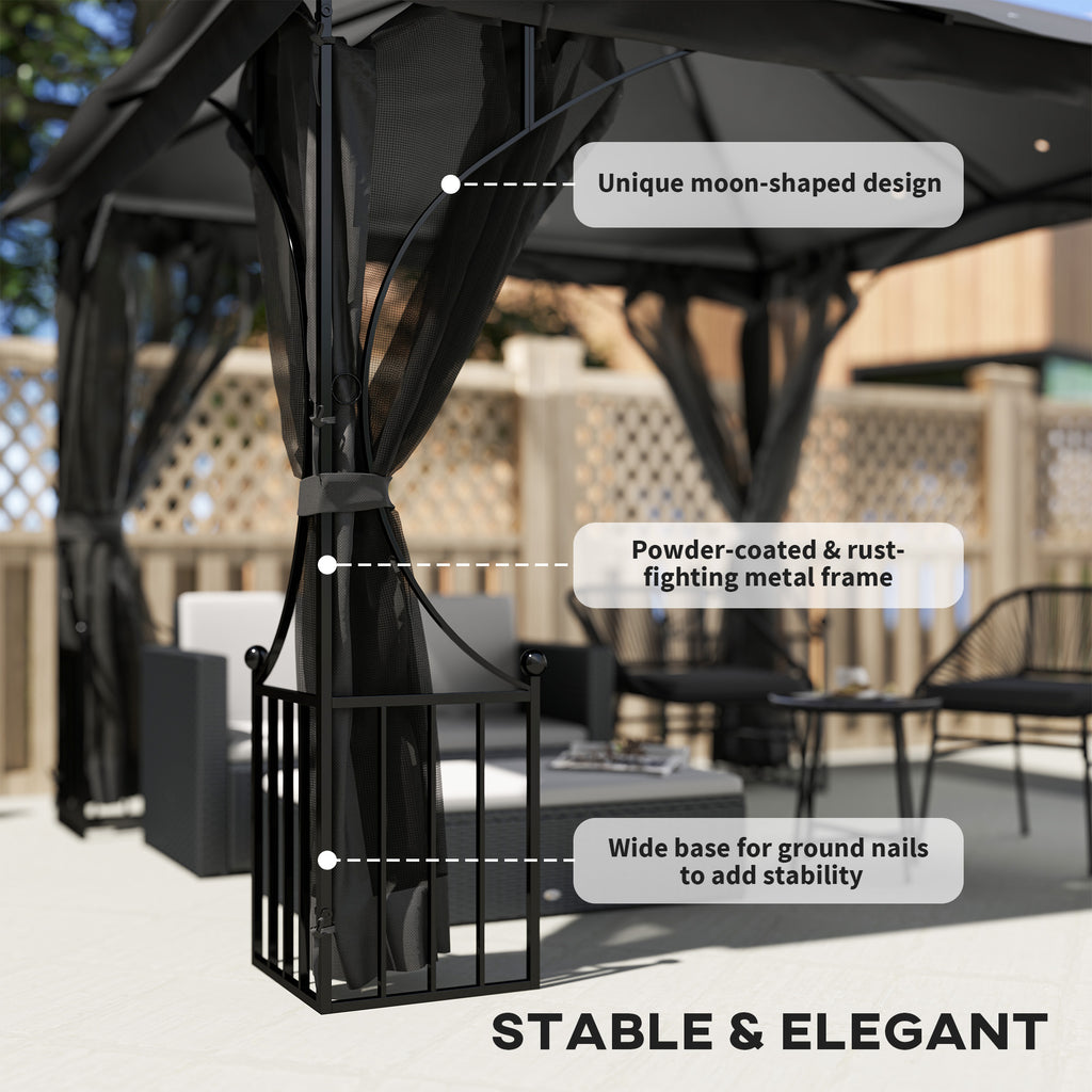 Outsunny Gazebo Party Tent Canopy Sun Shade for Patio Garden 3x3(m)