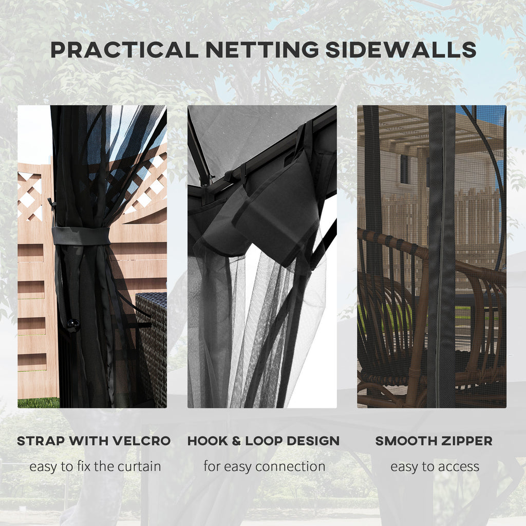 Outsunny Gazebo Party Tent Canopy Sun Shade for Patio Garden 3x3(m)