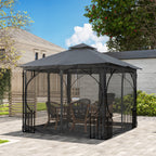 Outsunny Gazebo Party Tent Canopy Sun Shade for Patio Garden 3x3(m)