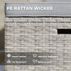 Outsunny 5 Piece Rattan Garden Furniture Set w/ Storage Table, Stools, Grey