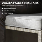 Outsunny 5 Piece Rattan Garden Furniture Set w/ Storage Table, Stools, Grey