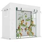 Outsunny 200x76x168cm Walk-in Garden Greenhouse Plant Warm House w/ Roll Up Door