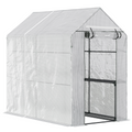 Walk in Garden Greenhouse with Shelves Steeple 186Lx120Wx190Hcm White